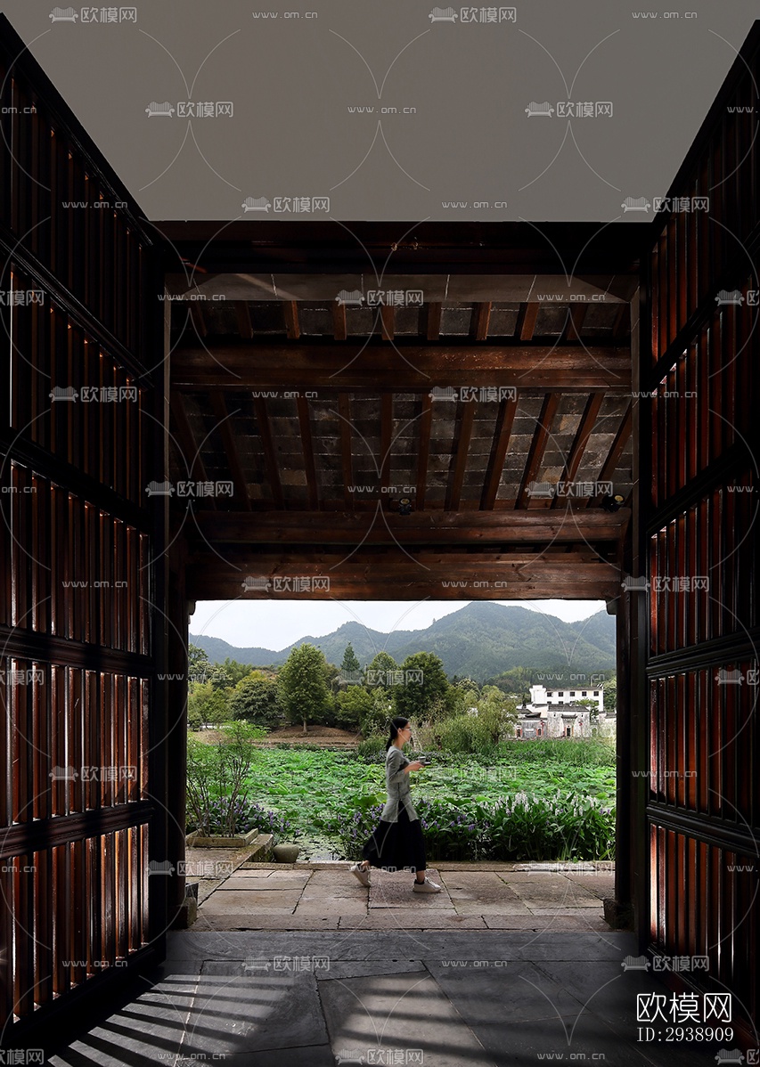 中式酒店民宿效果图下载（渲染图11）