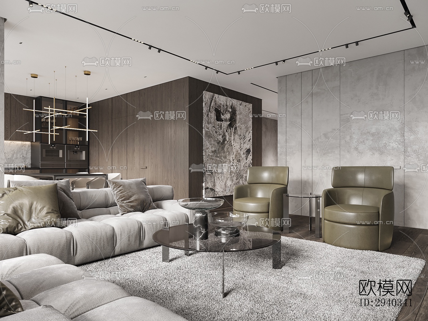 现代平层效果图下载（渲染图7）