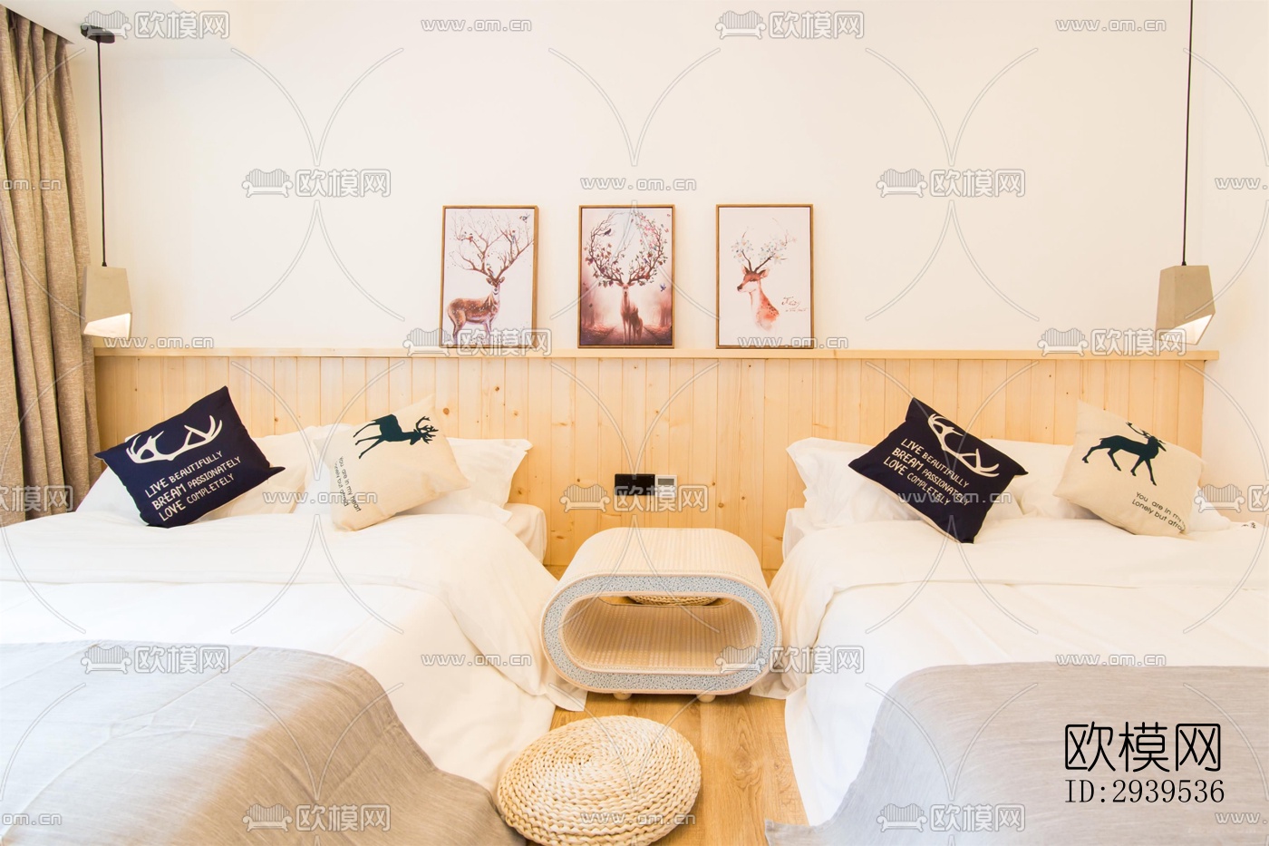 现代酒店民宿效果图下载（渲染图3）