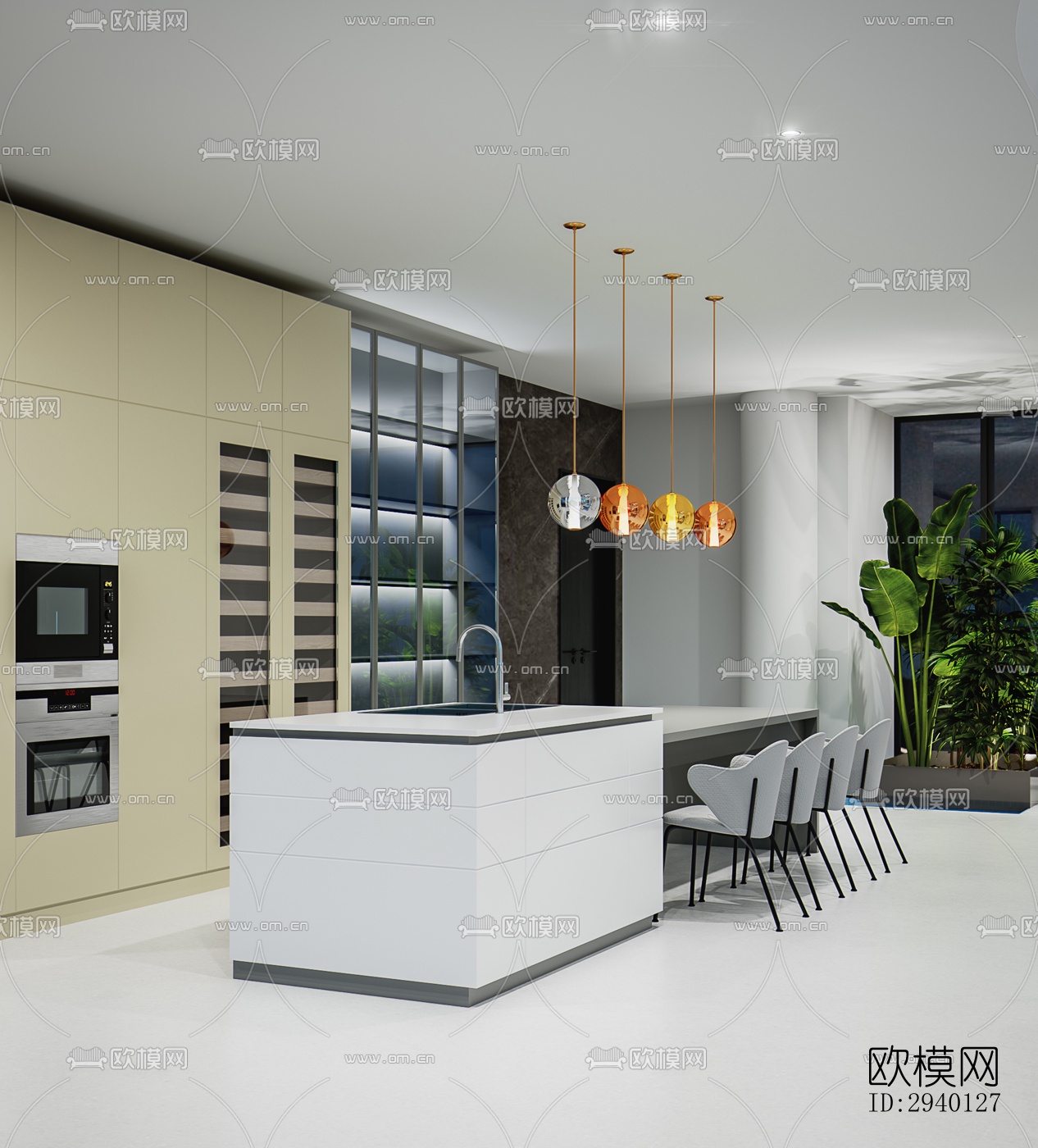 后现代平层效果图下载（渲染图2）