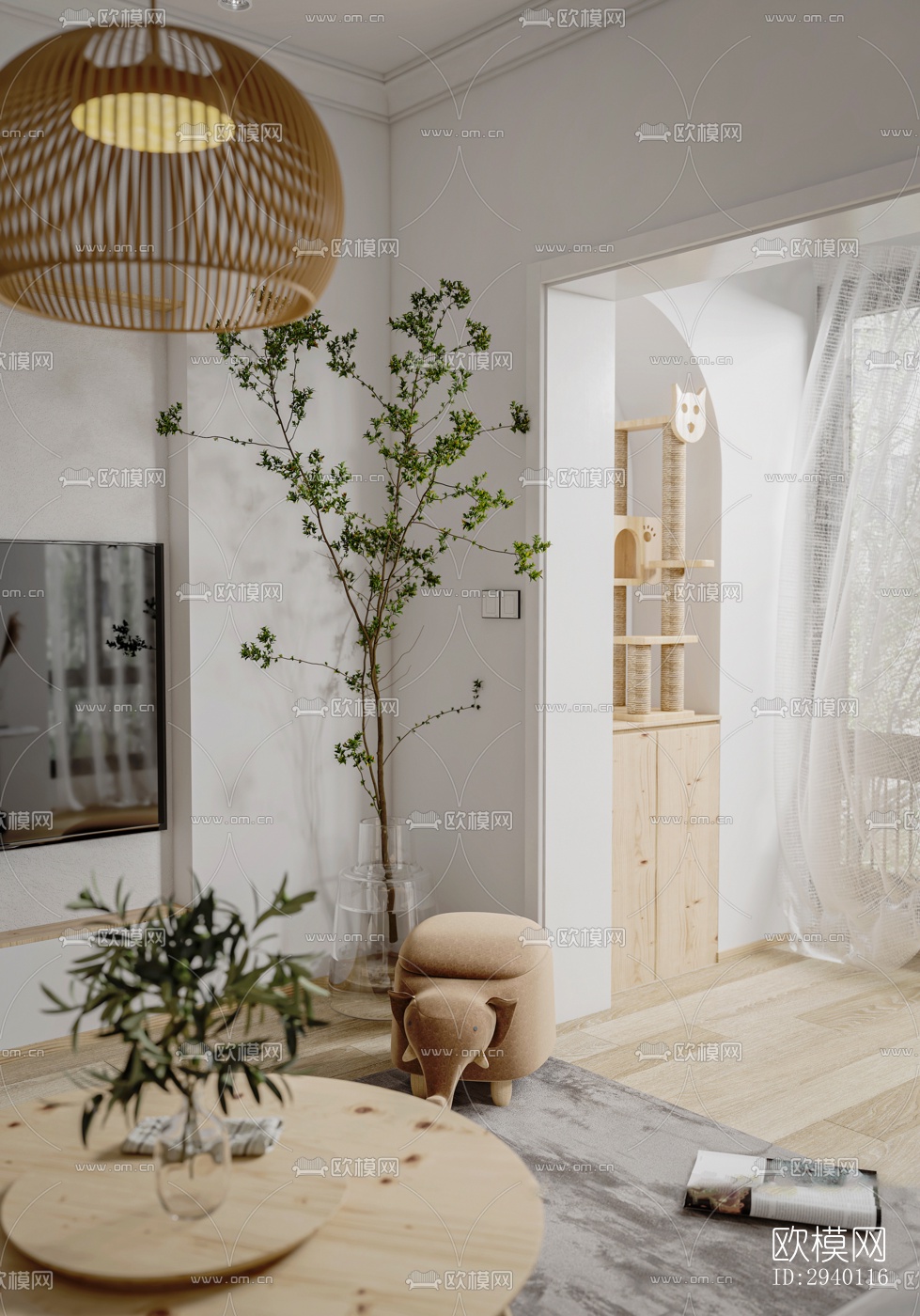 北欧平层效果图下载（渲染图8）