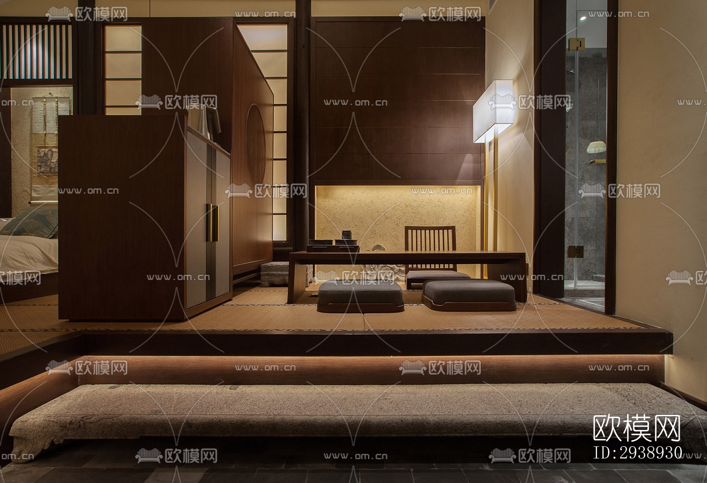 中式酒店民宿效果图下载（渲染图12）