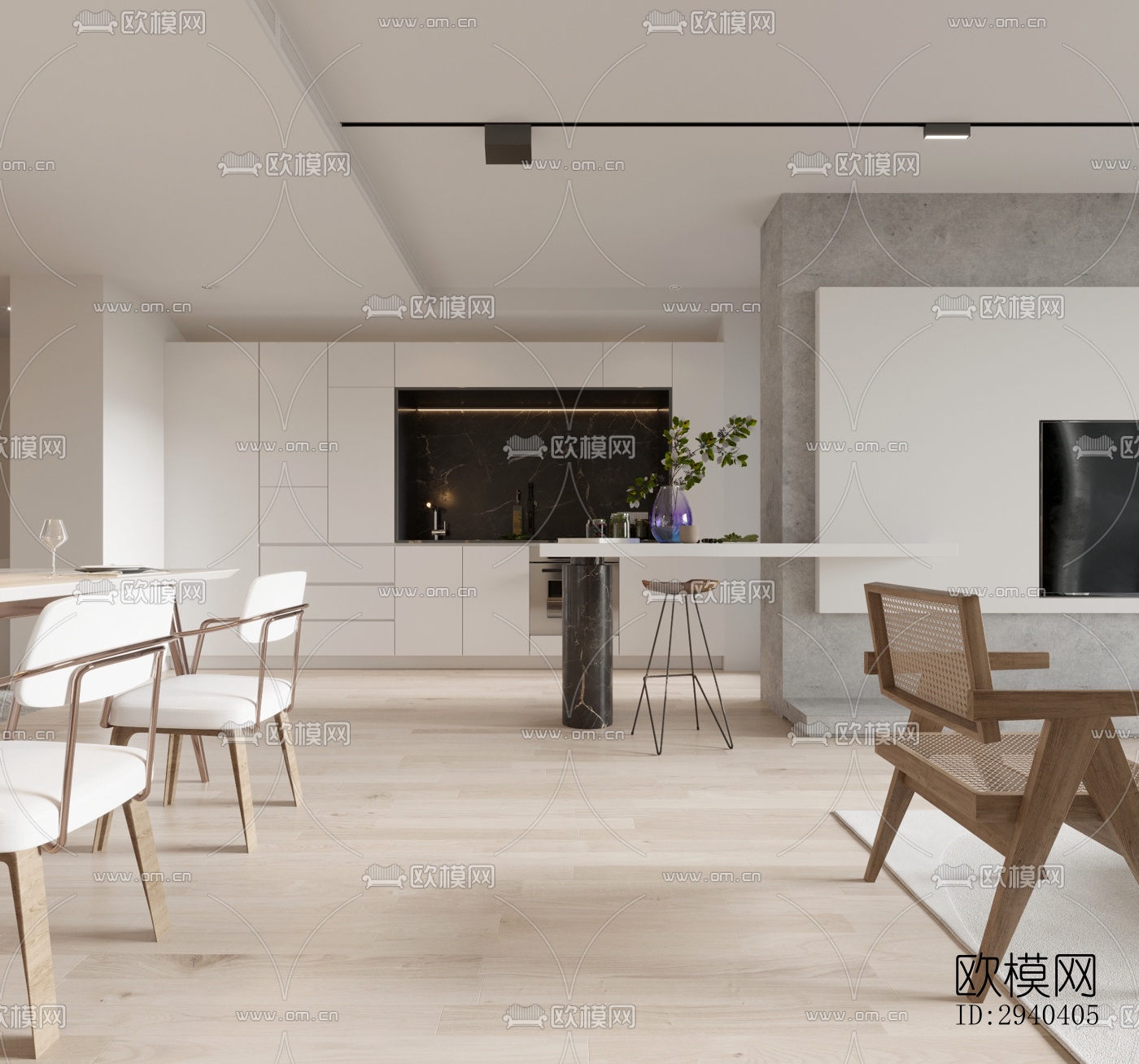 现代平层效果图下载（渲染图4）