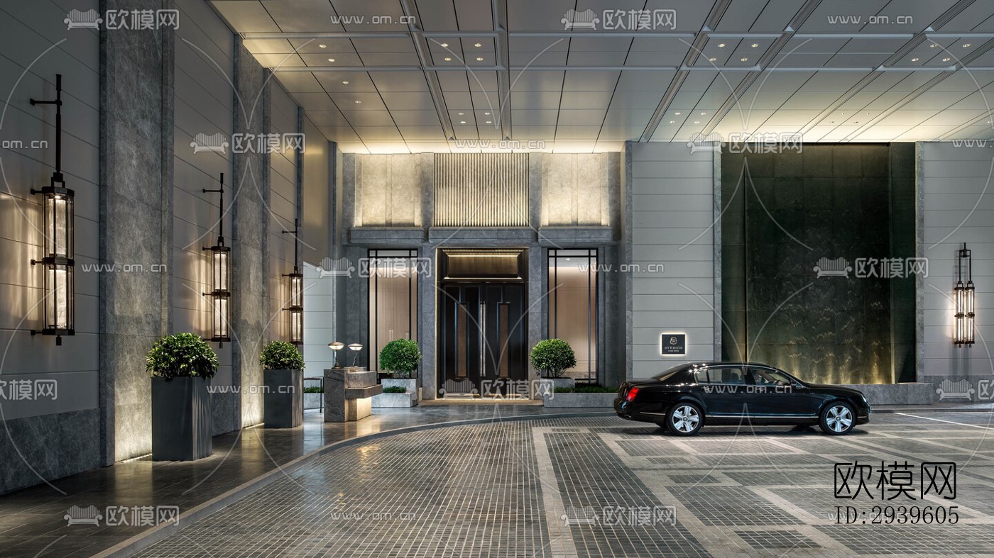 现代酒店民宿效果图下载（渲染图10）