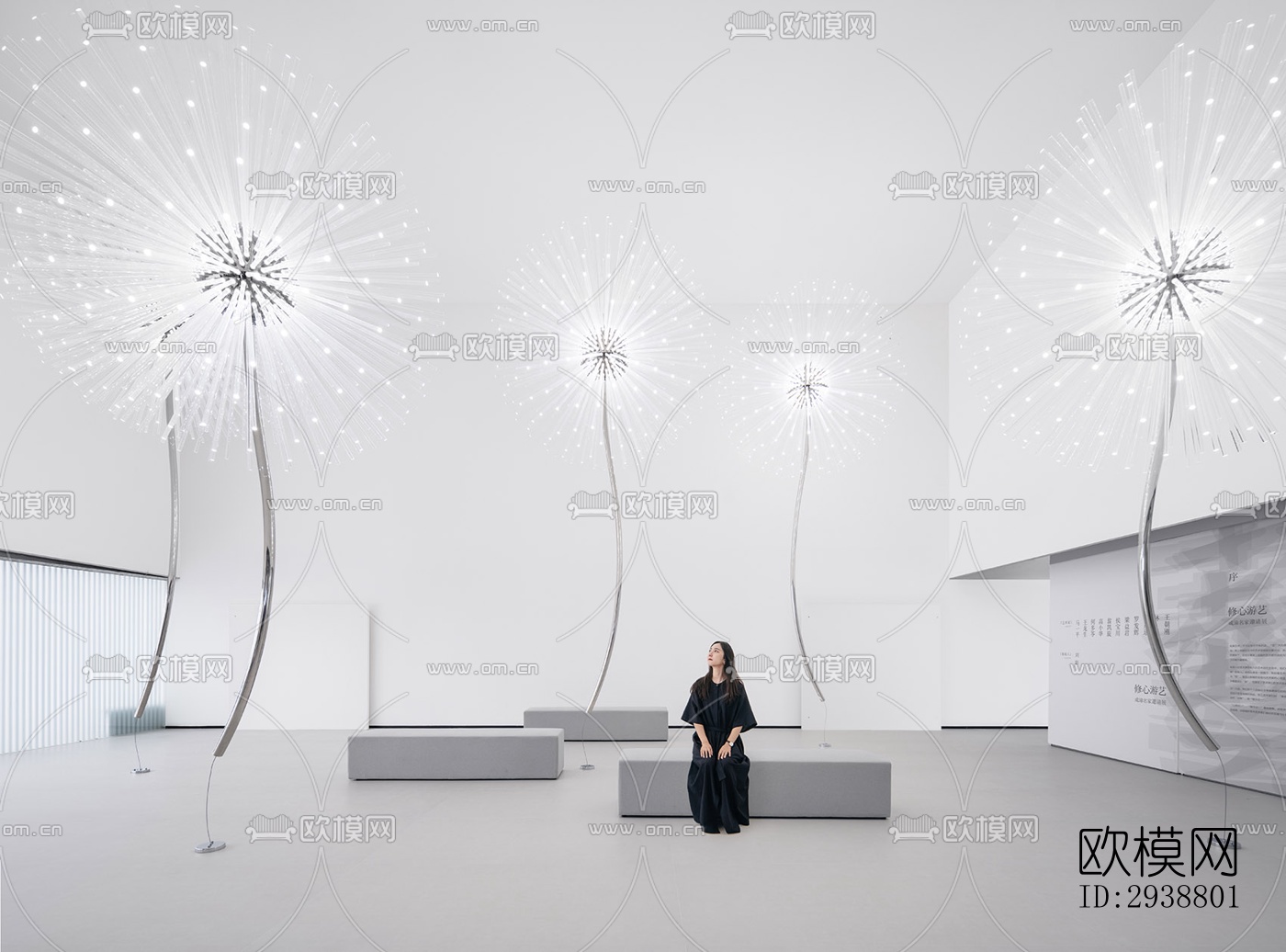 高级灰展览展厅效果图下载（渲染图13）