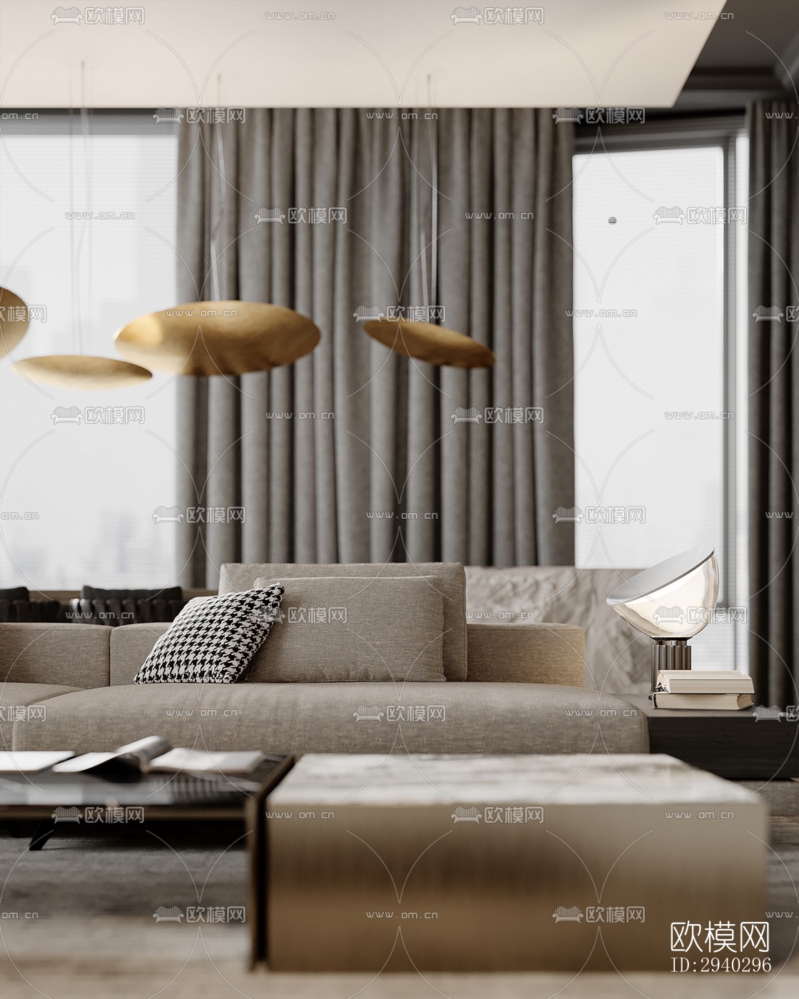 现代平层效果图下载（渲染图18）