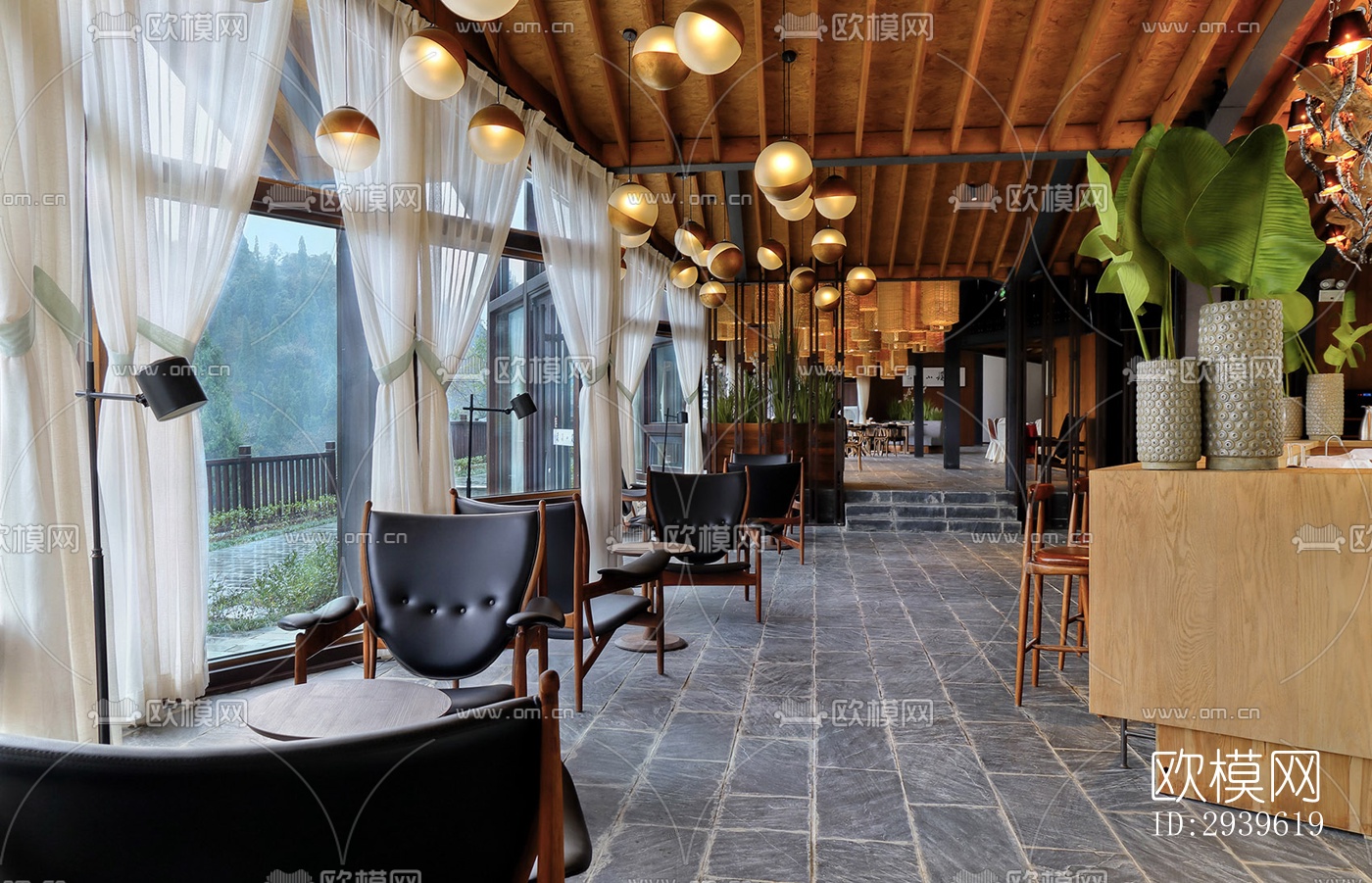 美式酒店民宿效果图下载（渲染图2）