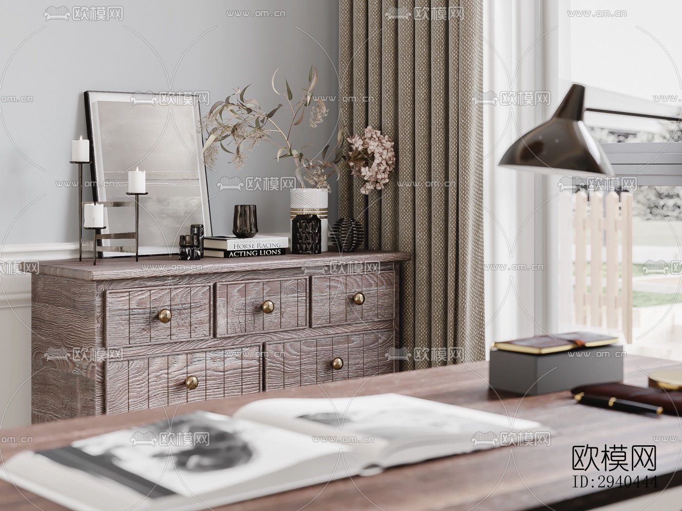 美式平层效果图下载（渲染图8）