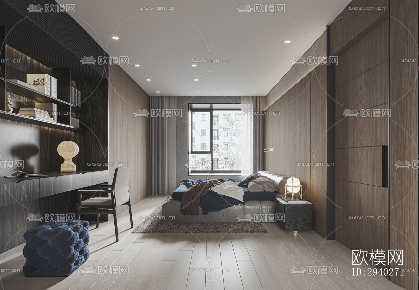 现代平层效果图下载（渲染图7）