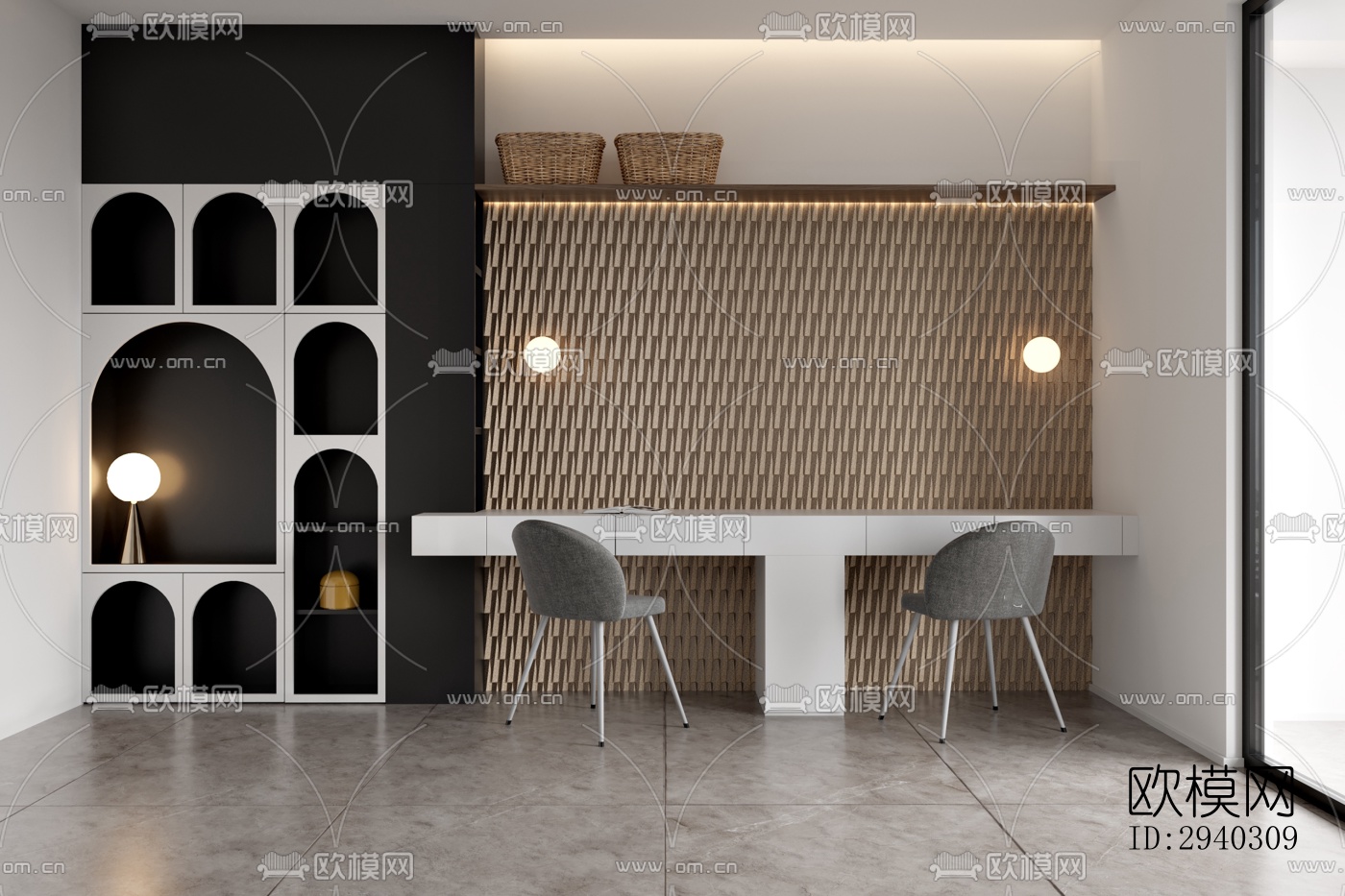 现代平层效果图下载（渲染图2）