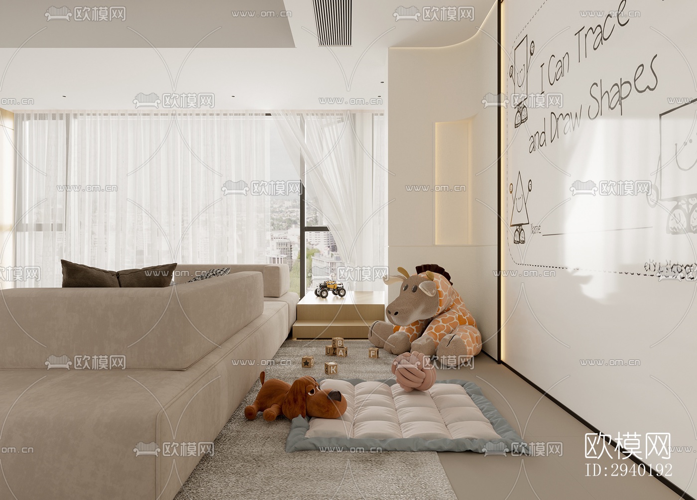 日式平层效果图下载（渲染图1）