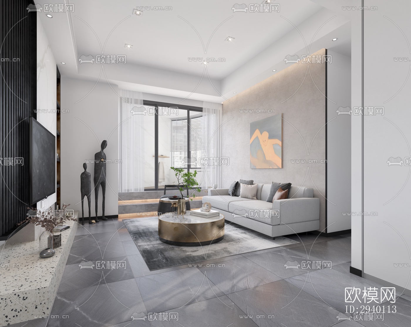 北欧平层效果图下载（渲染图10）