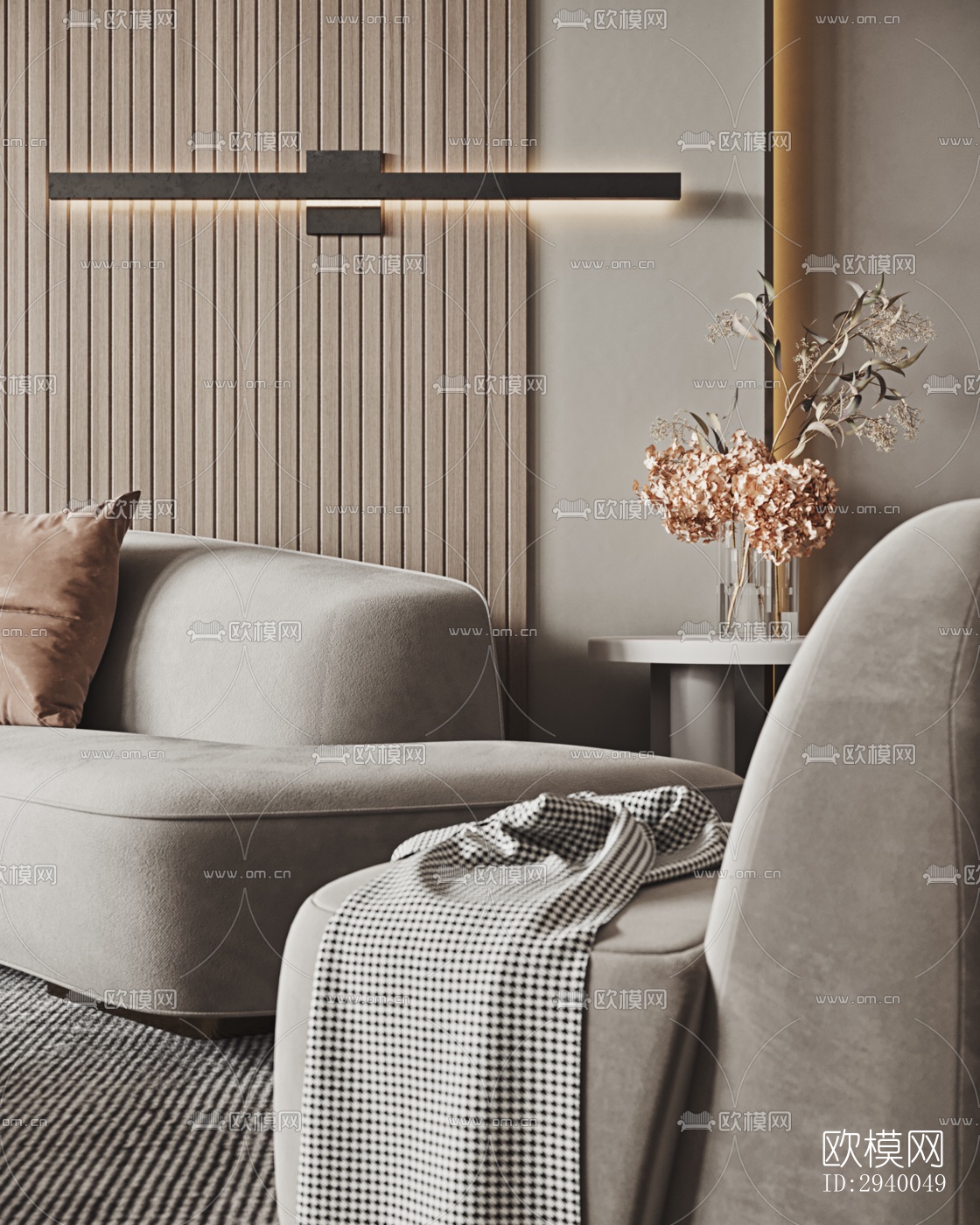 侘寂平层效果图下载（渲染图6）