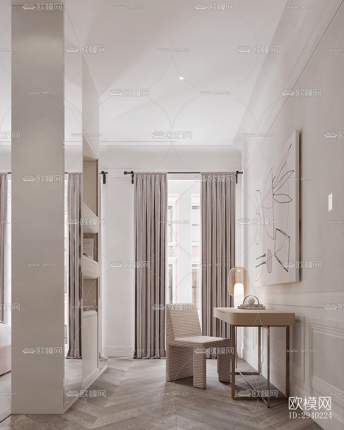 法式平层效果图下载（渲染图11）