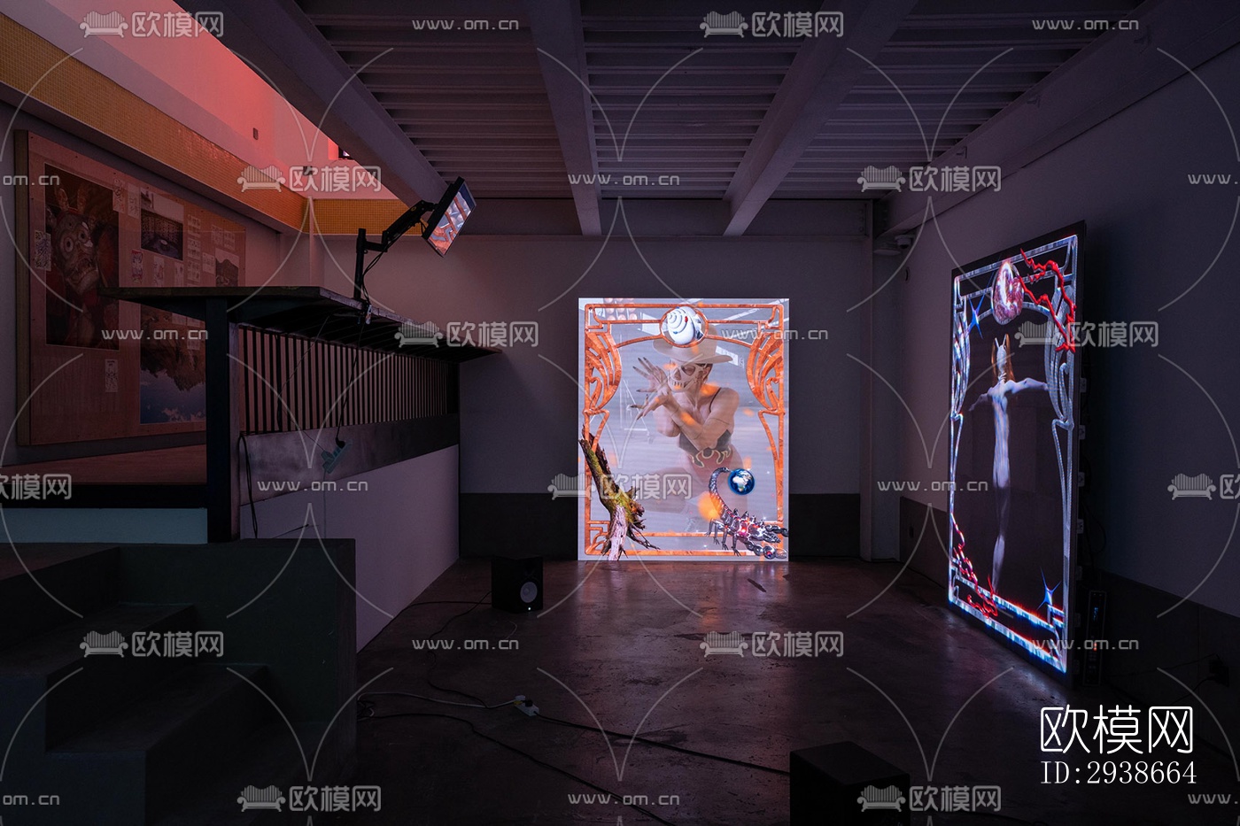 现代展览展厅效果图下载（渲染图1）