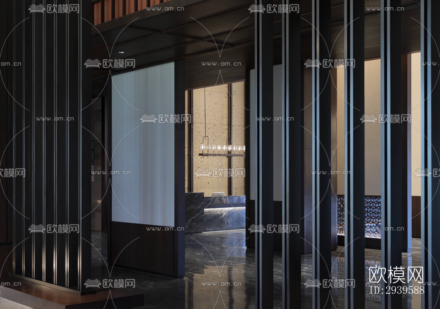 现代酒店民宿效果图下载（渲染图6）