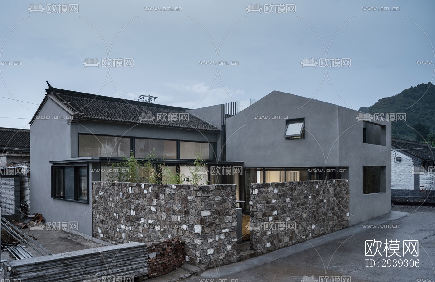 新中式酒店民宿效果图下载（渲染图18）