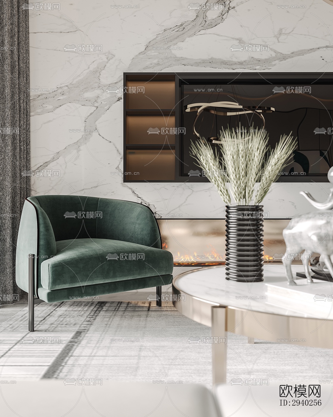 现代平层效果图下载（渲染图6）