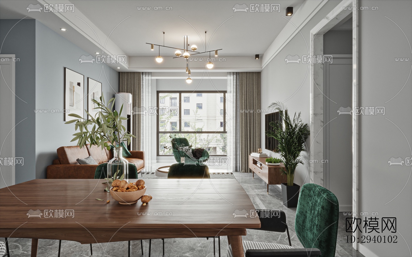 北欧平层效果图下载（渲染图6）