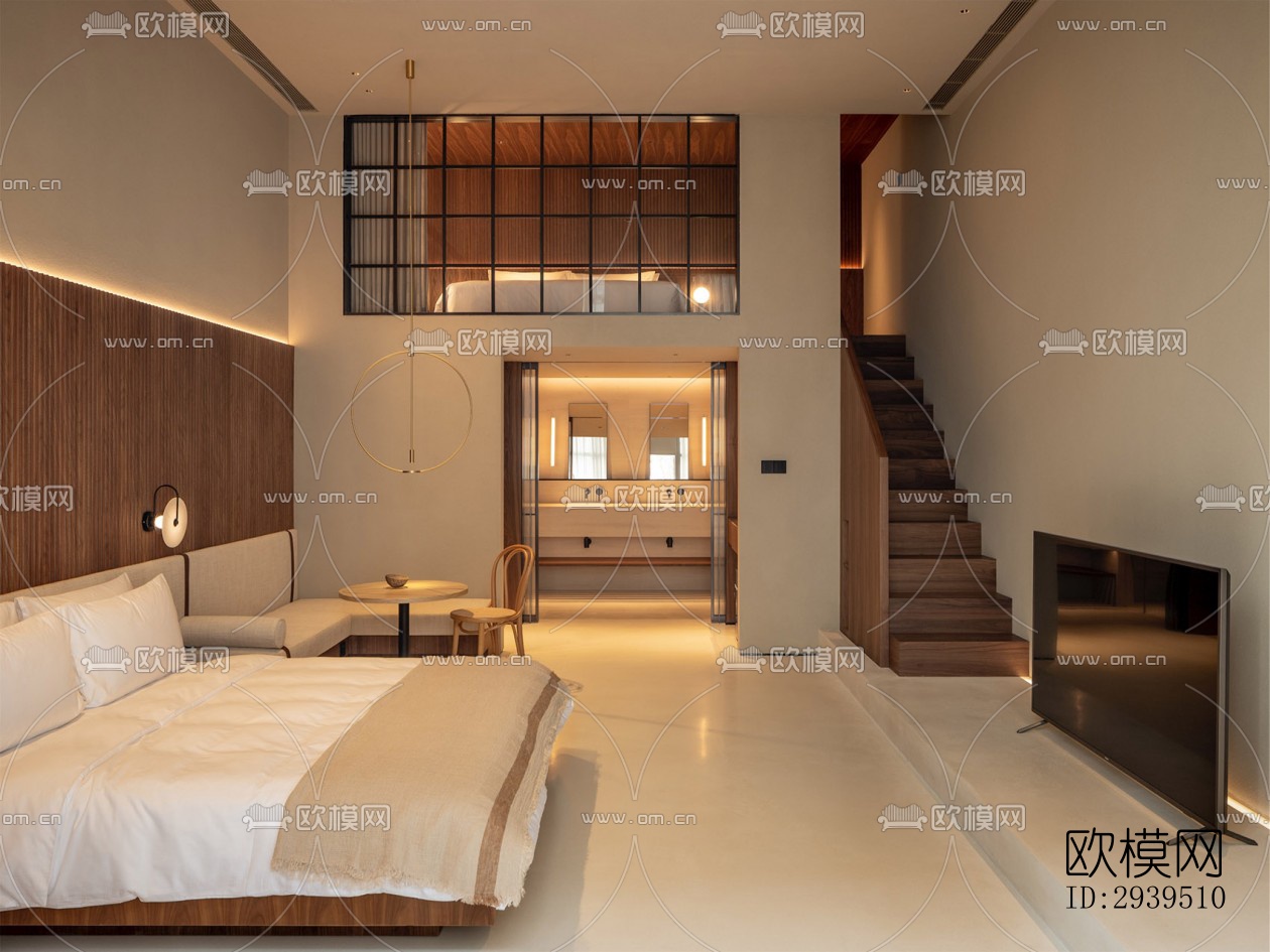 现代酒店民宿效果图下载（渲染图9）