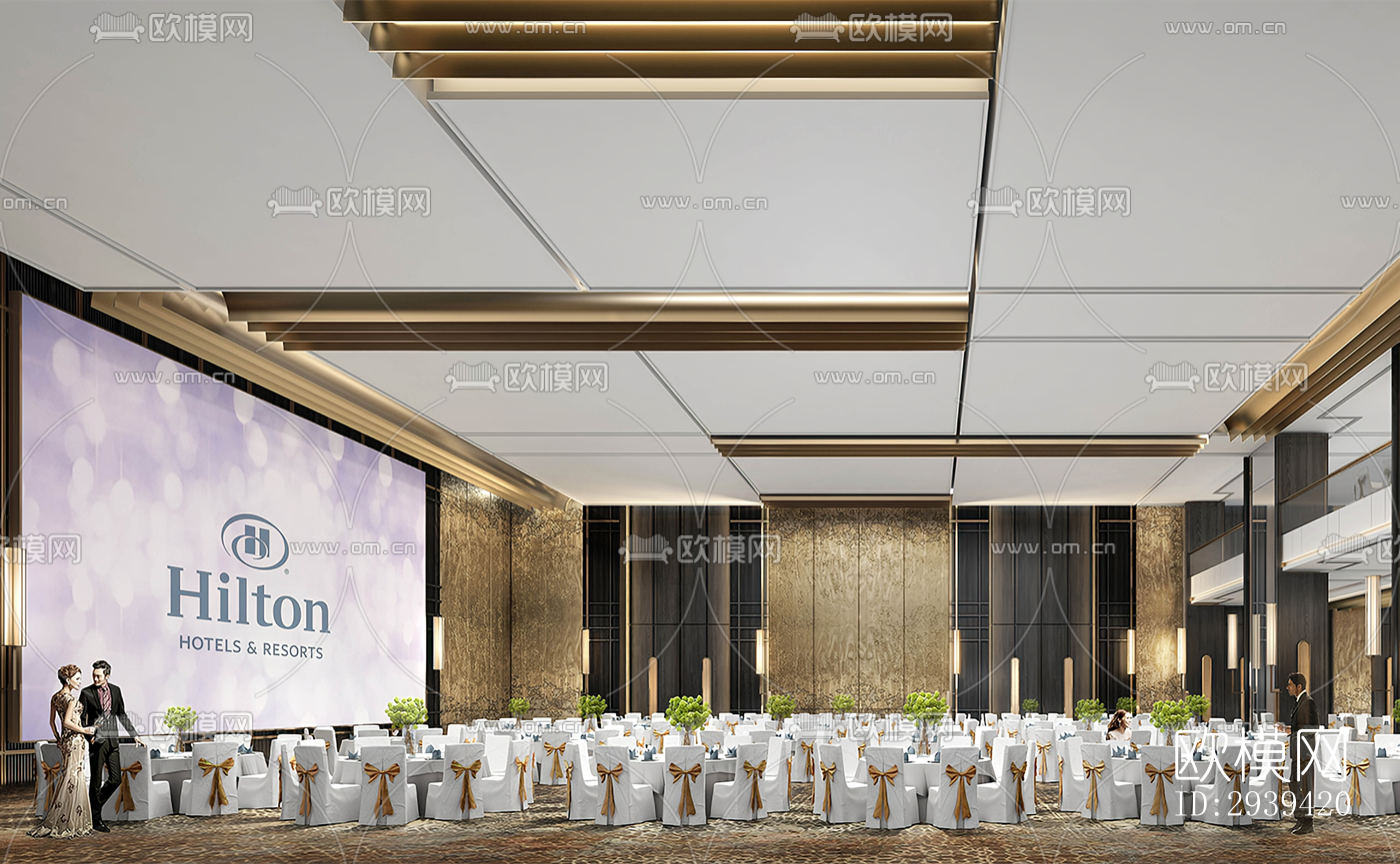 新中式酒店民宿效果图下载（渲染图3）