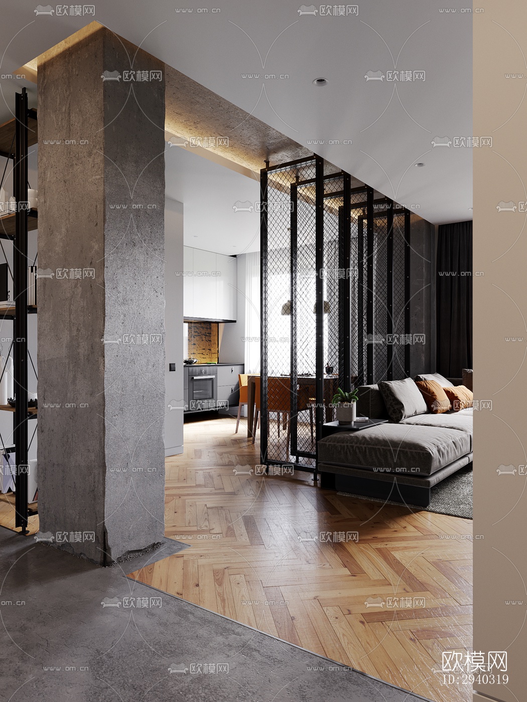 现代平层效果图下载（渲染图16）