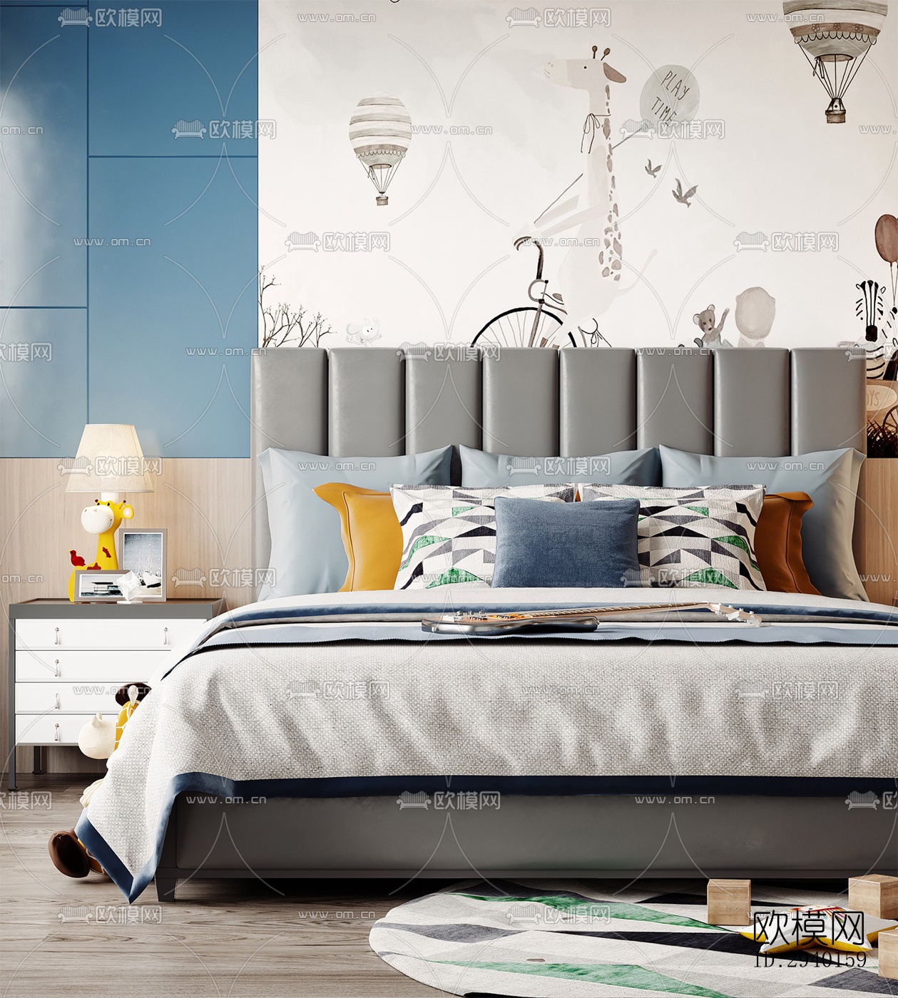 新中式平层效果图下载（渲染图2）