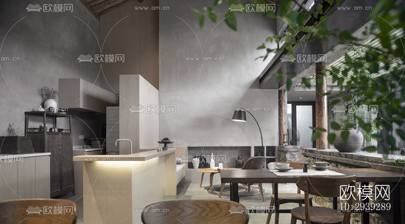 新中式酒店民宿效果图下载（渲染图13）