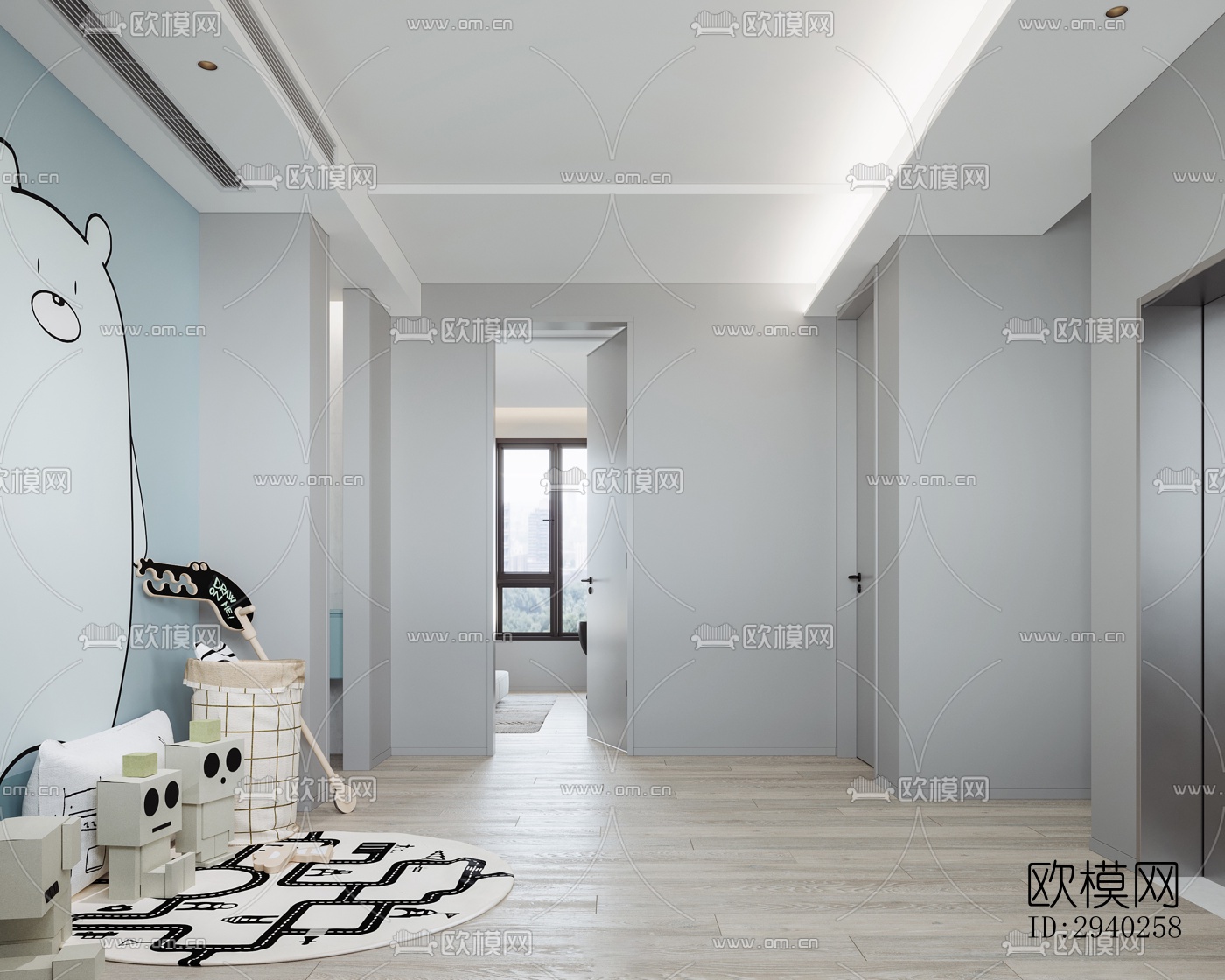 现代平层效果图下载（渲染图2）