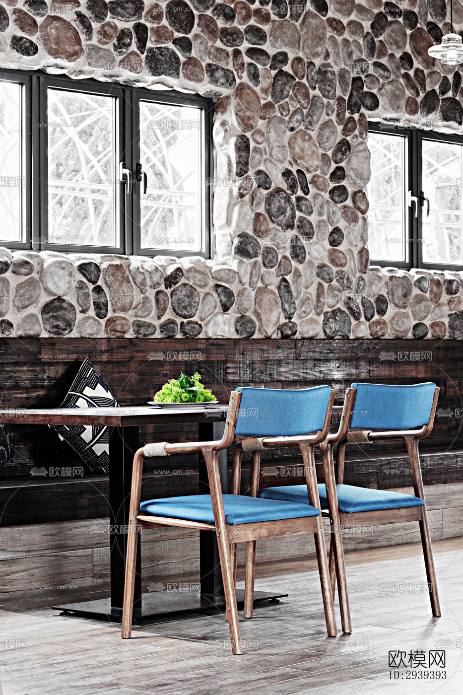 新中式酒店民宿效果图下载（渲染图2）