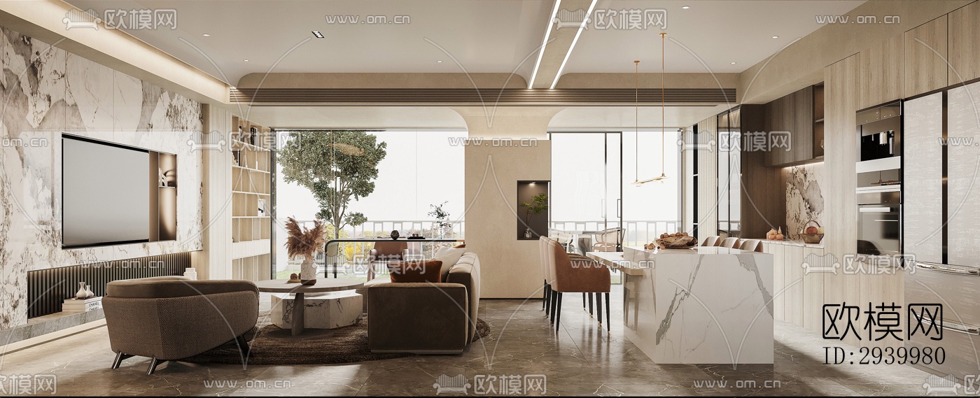 现代复式效果图下载（渲染图4）