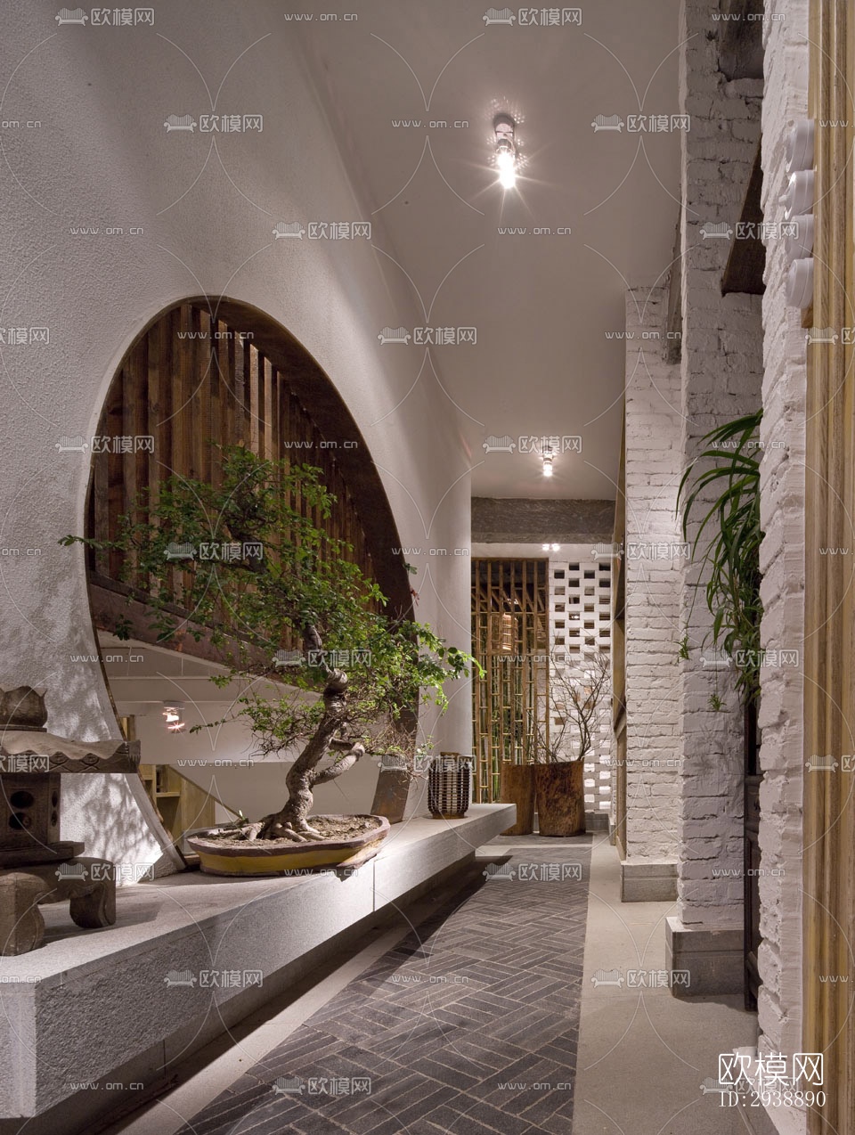 中式酒店民宿效果图下载（渲染图1）