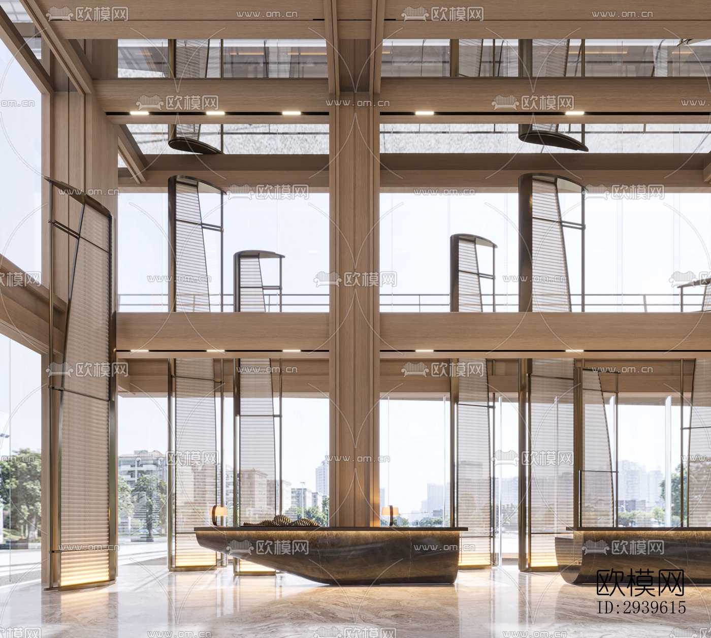 现代酒店民宿效果图下载（渲染图1）