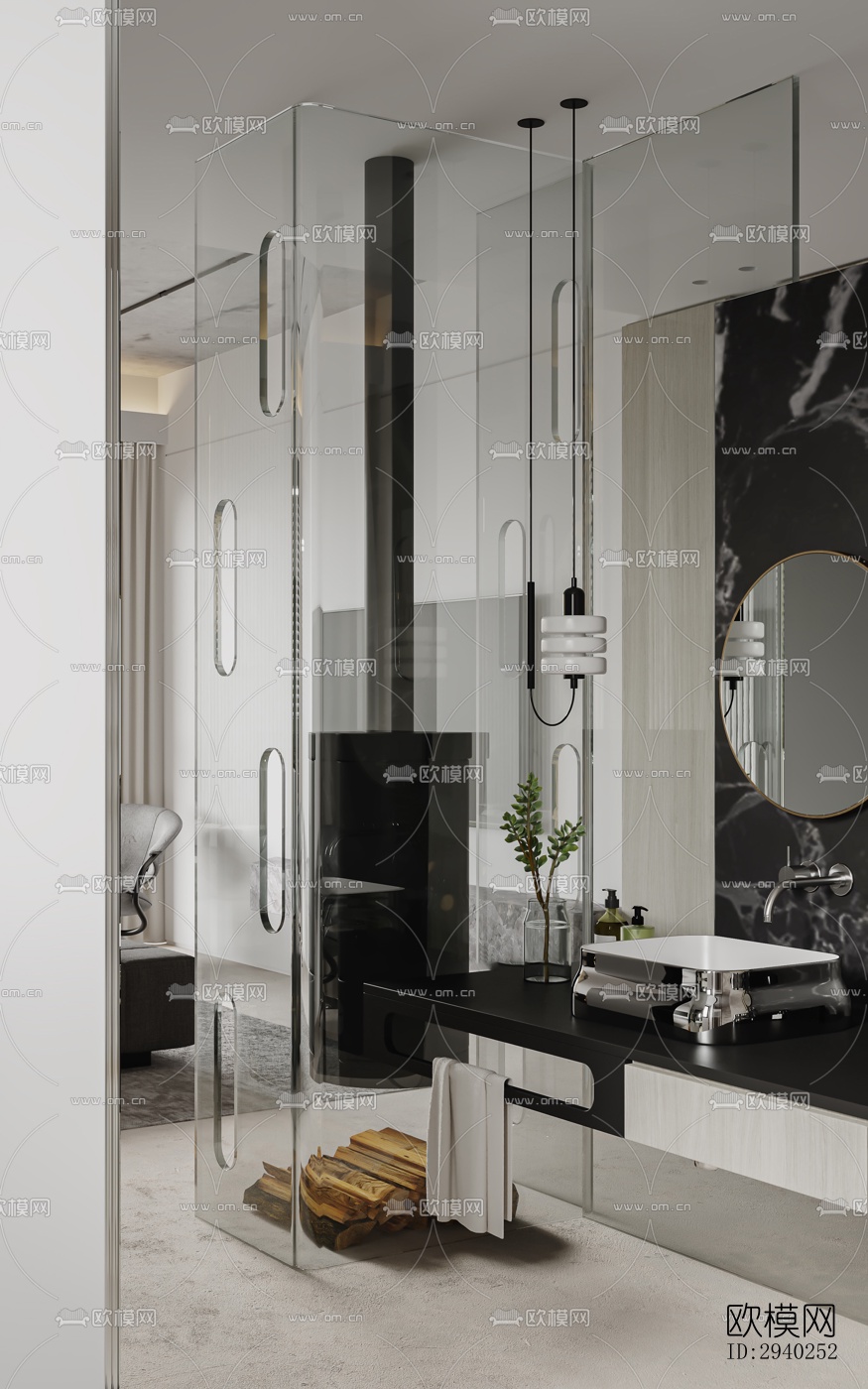 现代平层效果图下载（渲染图5）