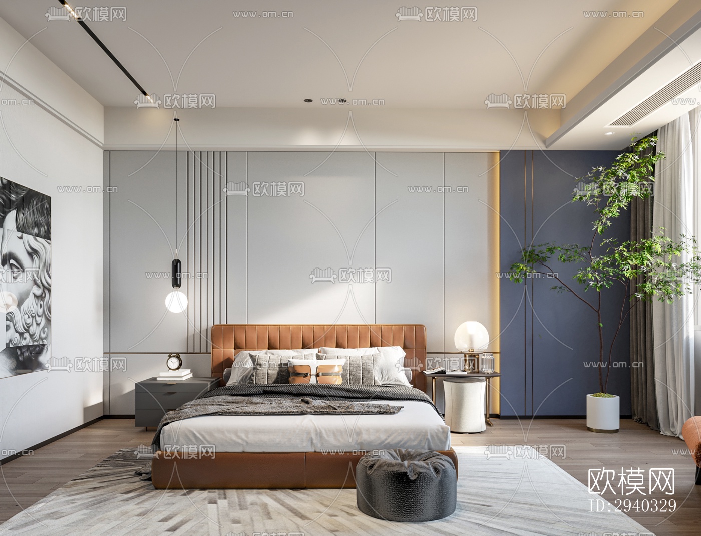 现代平层效果图下载（渲染图6）