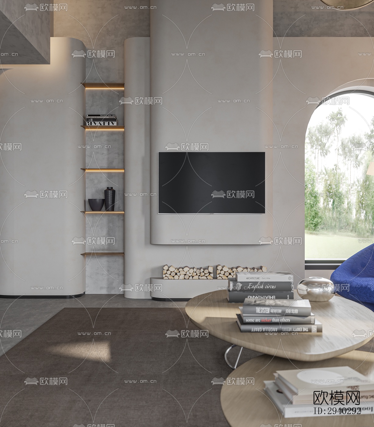 现代平层效果图下载（渲染图2）