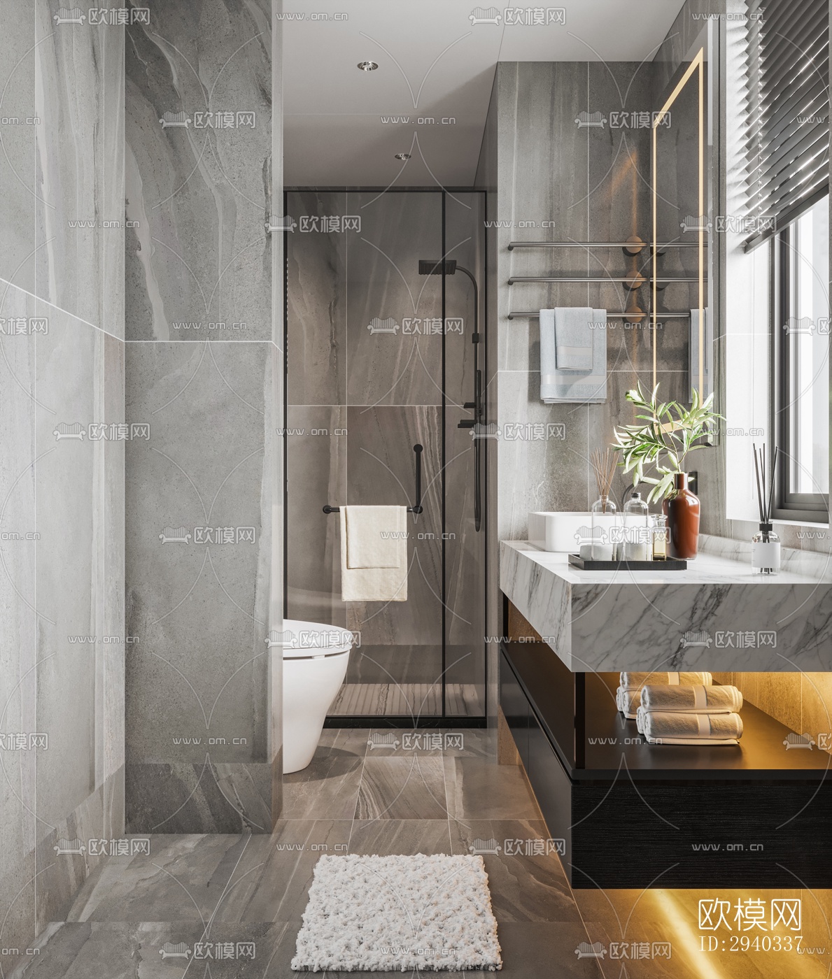 现代平层效果图下载（渲染图12）