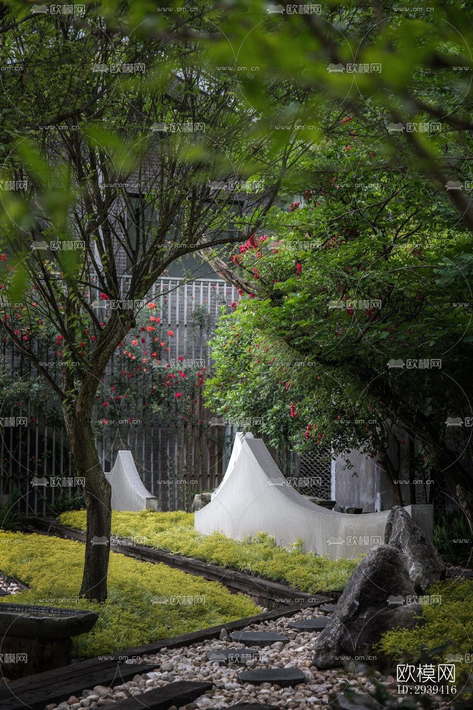 新中式酒店民宿效果图下载（渲染图4）