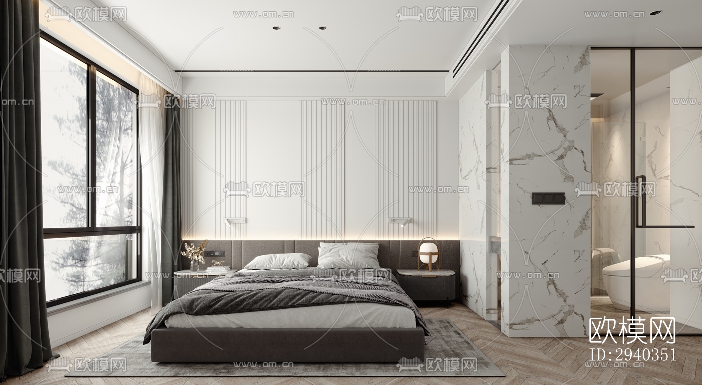 现代平层效果图下载（渲染图2）