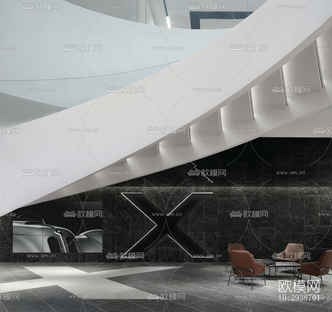 现代展览展厅效果图下载（渲染图2）