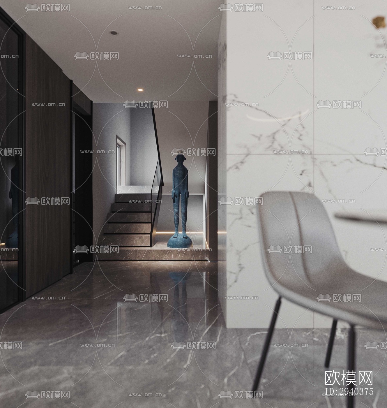 现代平层效果图下载（渲染图7）