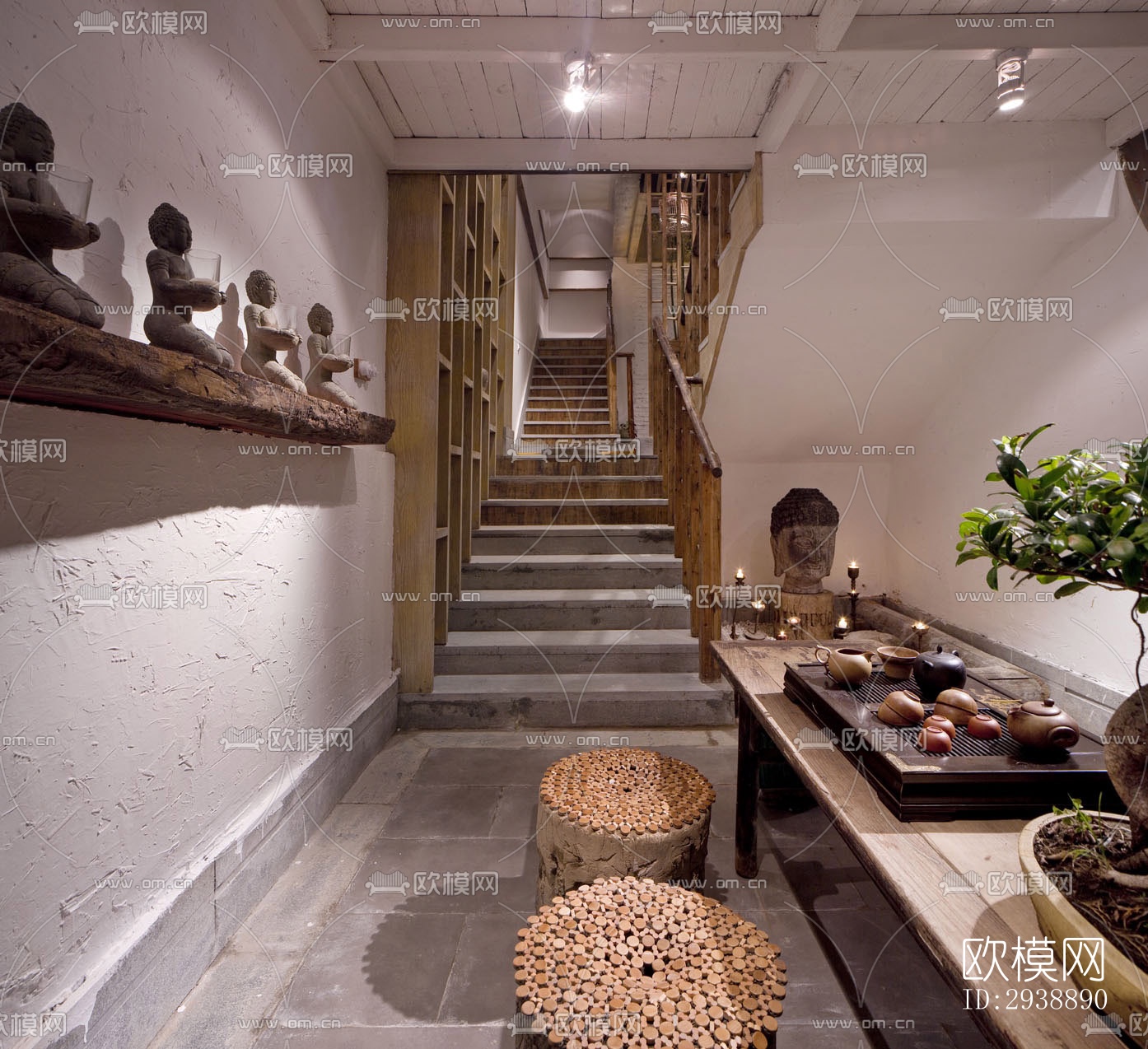 中式酒店民宿效果图下载（渲染图9）