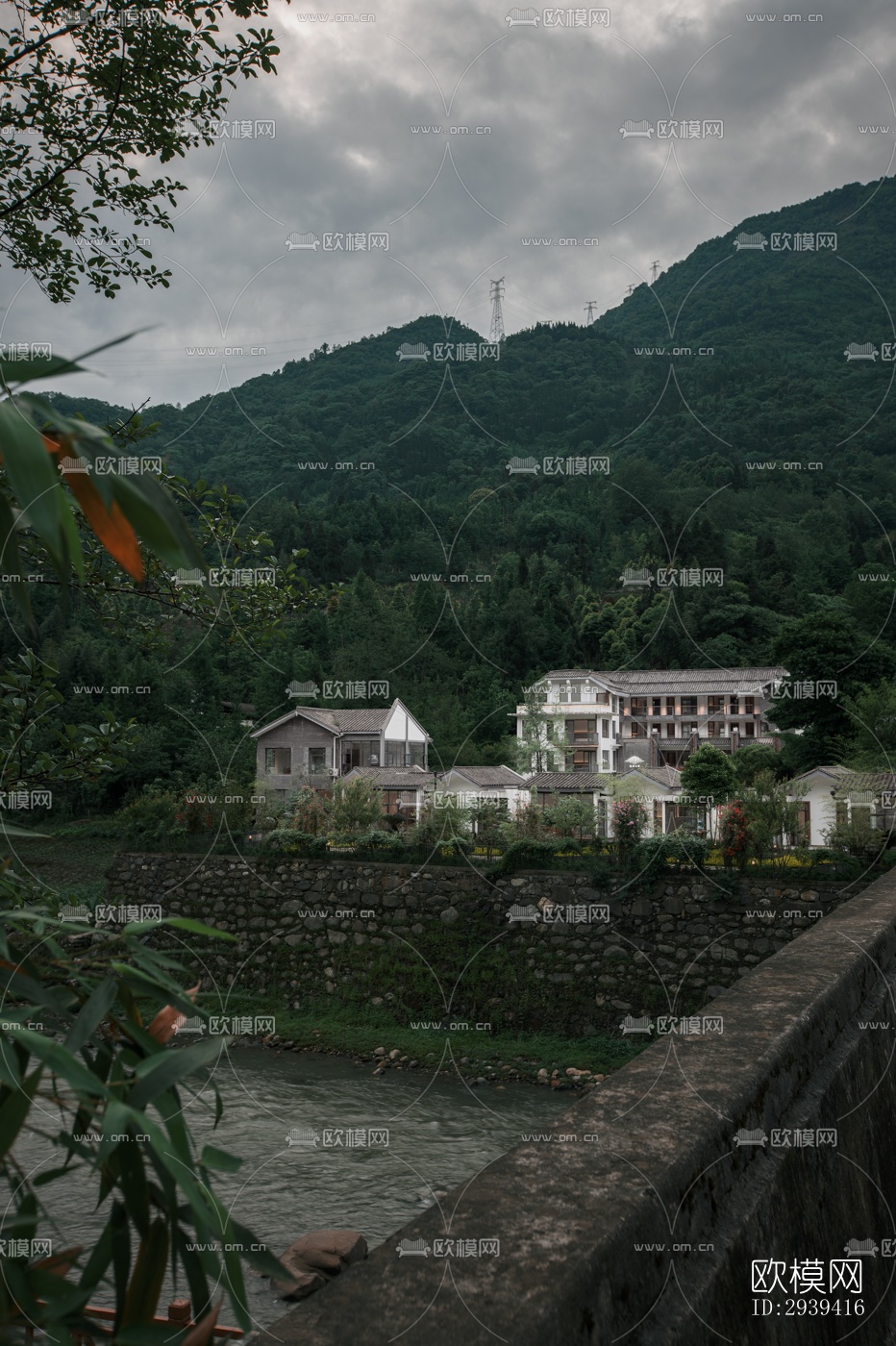 新中式酒店民宿效果图下载（渲染图11）