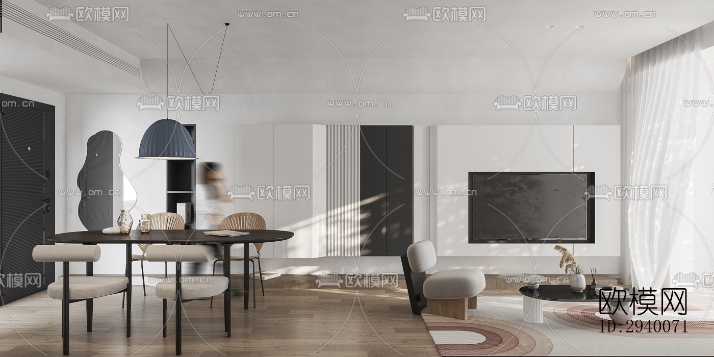 北欧平层效果图下载（渲染图6）