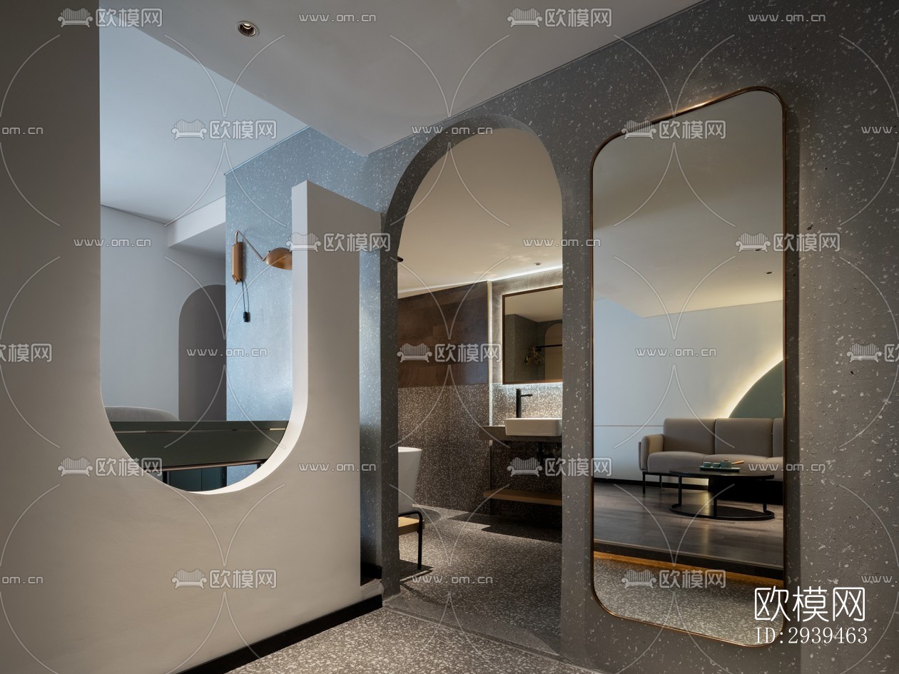 现代酒店民宿效果图下载（渲染图13）