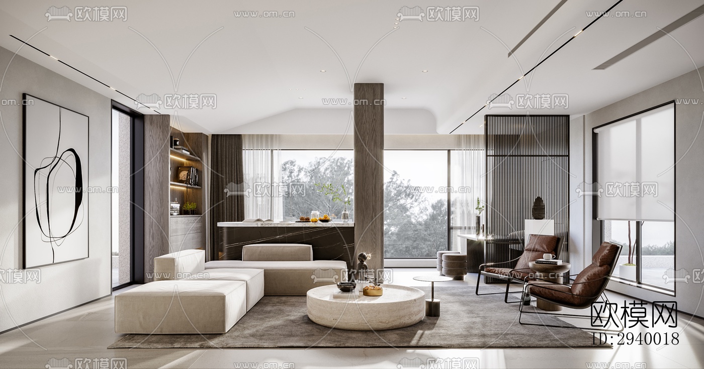 侘寂平层效果图下载（渲染图17）