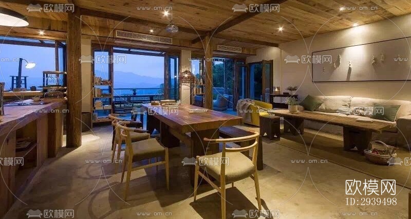 现代酒店民宿效果图下载（渲染图11）