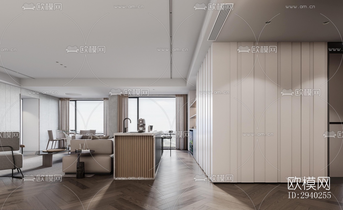 现代平层效果图下载（渲染图5）