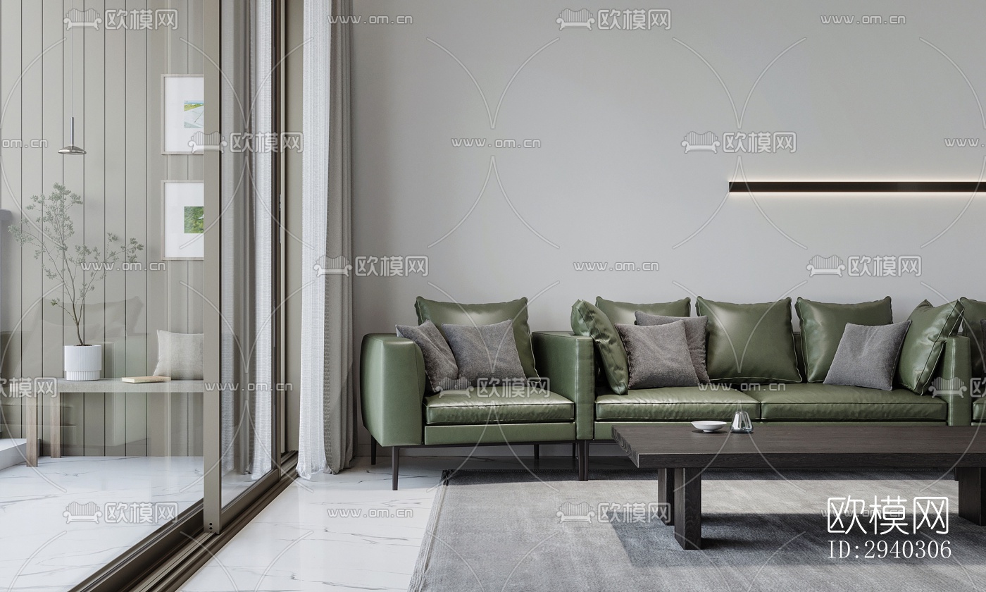 现代平层效果图下载（渲染图2）