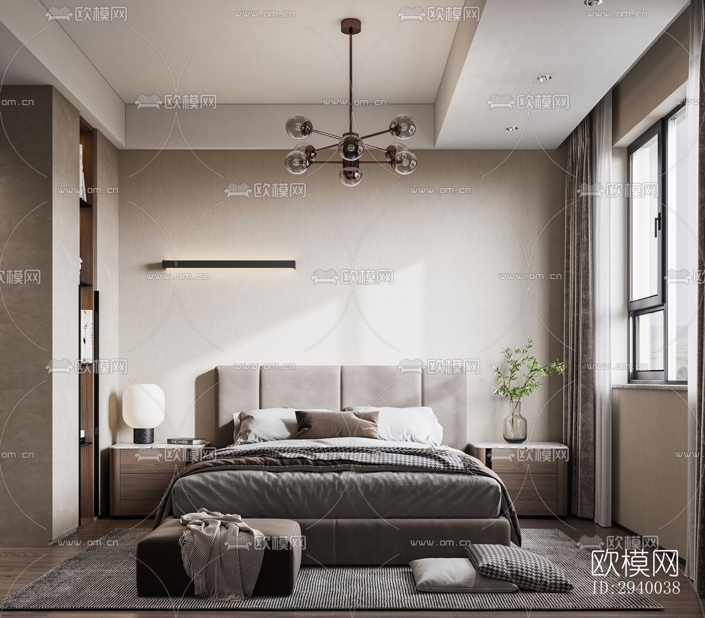 侘寂平层效果图下载（渲染图3）